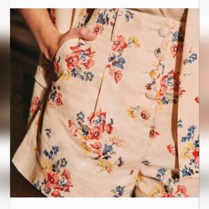 NWT Sezane Linen/cotton Floral Pleated Luc Shorts